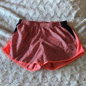 Nike Dri-Fit Running Shorts w/Pocket Brief Small Coral Black Speckled